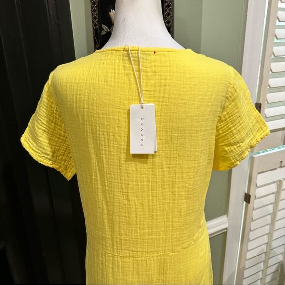 Stark X Yellow Cotton Gauze Dress NWT Size Small - Picture 6 of 11